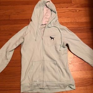 Pastel blue zip up hoodie from Pink